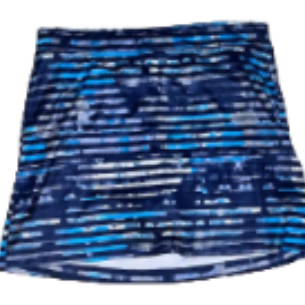 Striped Blue & Black Performance Skirt with Built-in Shorts